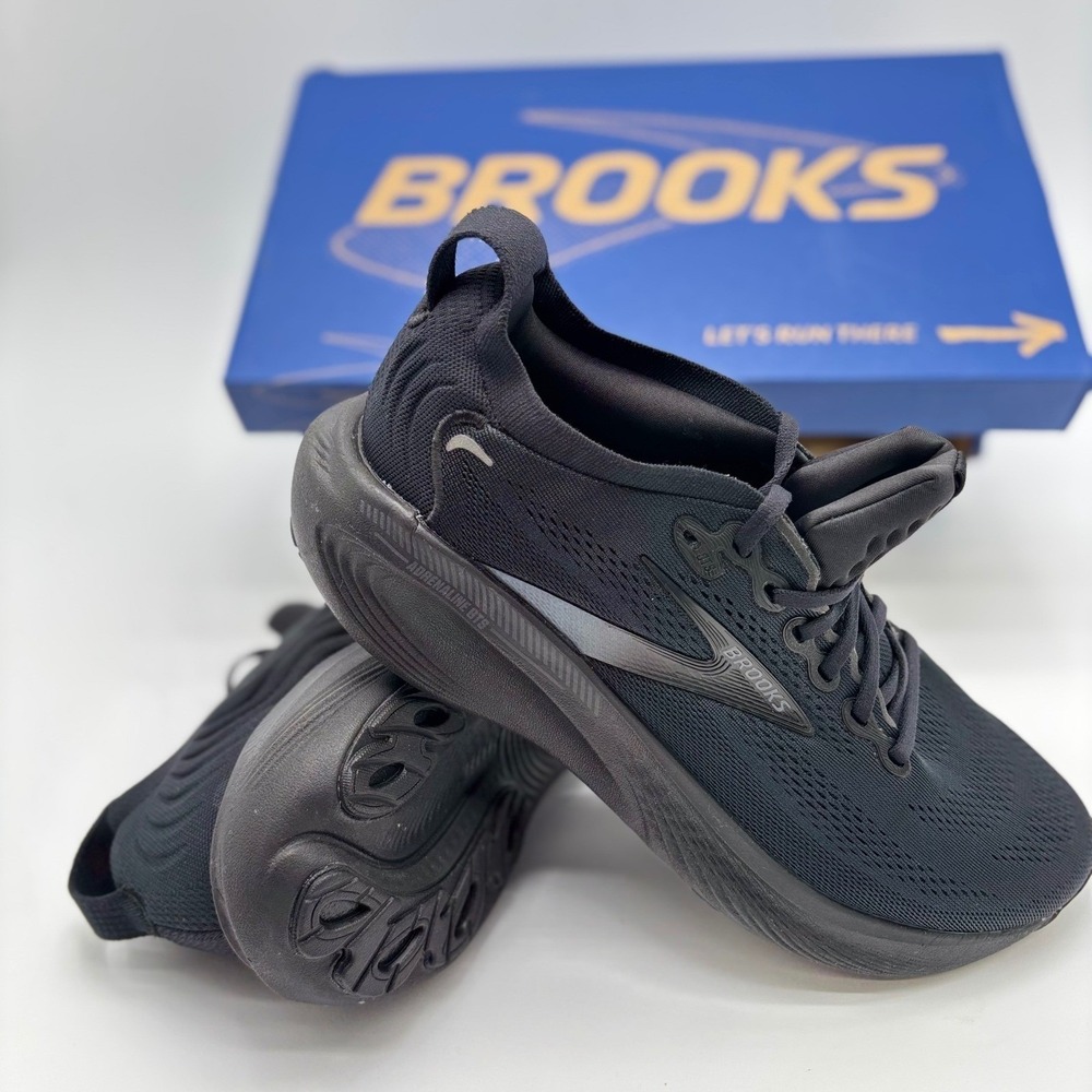Brooks Adrenaline GTS 25 New Mens 11 Run-Walk Shoes "D" Width Triple Black - Picture 2 of 7